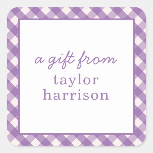 Bright Gingham Personalisiert Gift Stickers (Vorderseite)