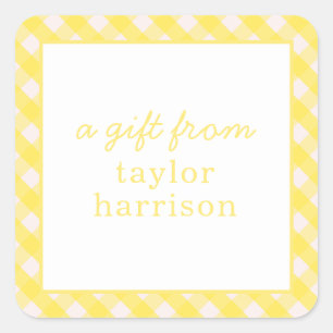 Bright Gingham Personalisiert Gift Stickers