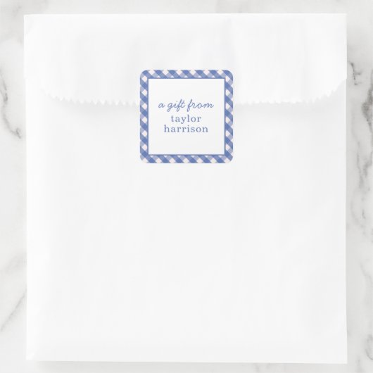 Bright Gingham Personalisiert Gift Stickers (Tasche)