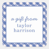 Bright Gingham Personalisiert Gift Stickers (Vorderseite)