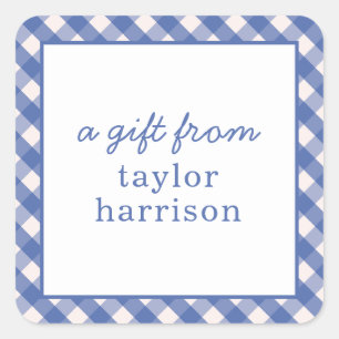 Bright Gingham Personalisiert Gift Stickers