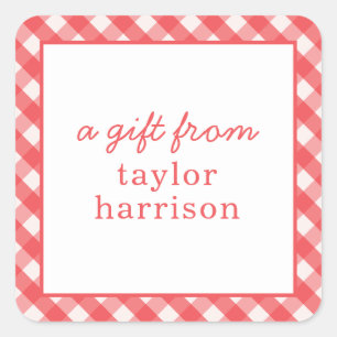 Bright Gingham Personalisiert Gift Stickers