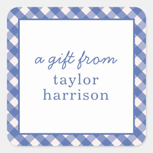 Bright Gingham Personalisiert Gift Stickers (Vorderseite)
