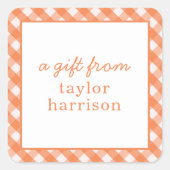 Bright Gingham Personalisiert Gift Stickers (Vorderseite)