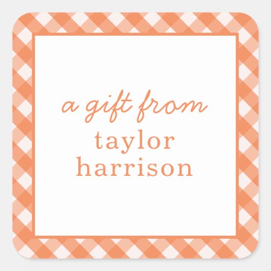 Bright Gingham Personalisiert Gift Stickers (Vorderseite)