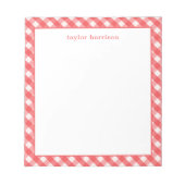 Bright Gingham Personalisiert Notizblock (Vorderseite)