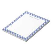 Bright Gingham Personalisiert Notizblock (Rotiert)