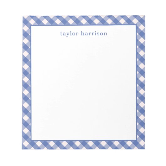 Bright Gingham Personalisiert Notizblock (Vorderseite)