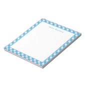 Bright Gingham Personalisiert Notizblock (Rotiert)