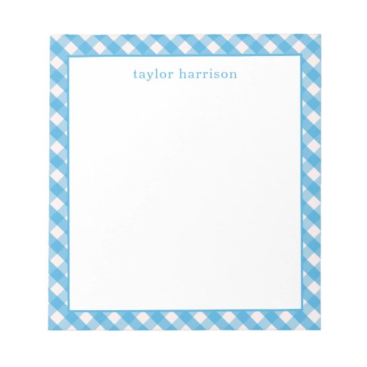 Bright Gingham Personalisiert Notizblock (Vorderseite)