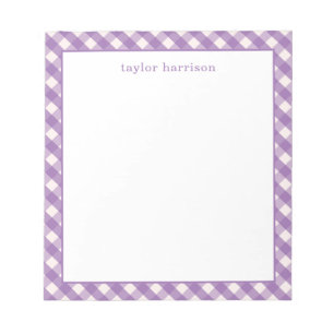 Bright Gingham Personalisiert Notizblock