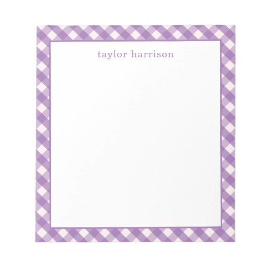 Bright Gingham Personalisiert Notizblock (Vorderseite)