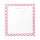 Bright Gingham Personalisiert Notizblock (Vorderseite)