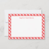 Bright Gingham Personalisierte Mitteilungskarten (Vorderseite)