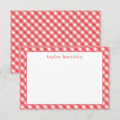 Bright Gingham Personalisierte Mitteilungskarten (Vorne/Hinten)