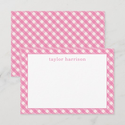 Bright Gingham Personalisierte Mitteilungskarten (Vorne/Hinten)