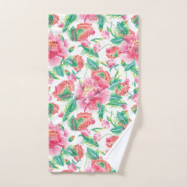 Bright Girl Pink Blume Muster Badhandtuch Set