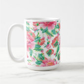 Bright Girl Pink Blume Muster Kaffeetasse (Links)