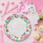 Bright Girl Pink Blume Muster Pappteller (Party)