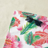 Bright Girl Pink Blume Muster Strandtuch (Beispiel)