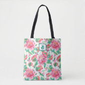 Bright Girl Pink Blume Muster Tasche (Vorderseite)
