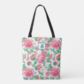 Bright Girl Pink Blume Muster Tasche (Rückseite)