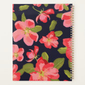 Bright Girly Floral Pattern Blau Botanische Jahre Planer (Rückseite)