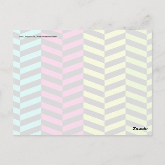 Bright Girly Neon Streifen Zickzack Muster Postkarte (Rückseite)