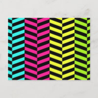 Bright Girly Neon Streifen Zickzack Muster