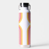 Bright Girly Rainbow Stripes Muster mit Namen Trinkflasche (Vorne)
