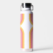 Bright Girly Rainbow Stripes Muster mit Namen Trinkflasche (Rückseite)