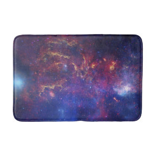 Bright Glowing Galaxy in Outer Space Badematte