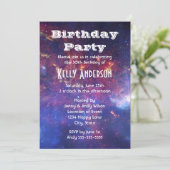 Bright Glowing Galaxy in Outer Space Einladung (Stehend Vorderseite)