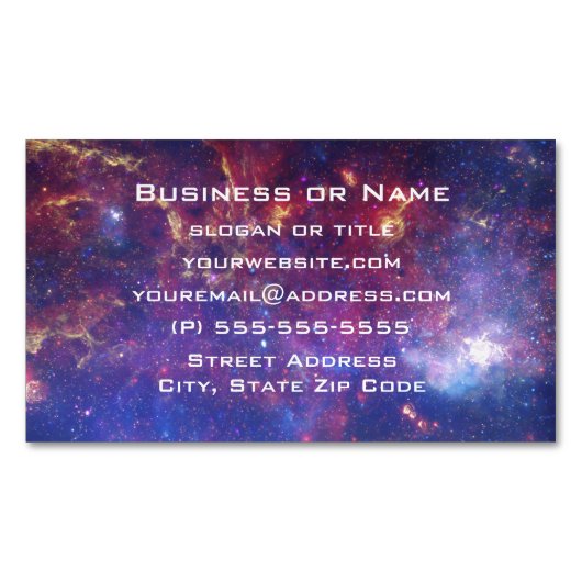 Bright Glowing Galaxy in Outer Space Magnetische Visitenkarte (Vorderseite)