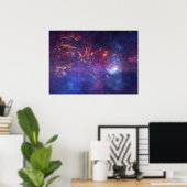 Bright Glowing Galaxy in Outer Space Poster (Heimbüro)