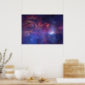 Bright Glowing Galaxy in Outer Space Poster (Küche)