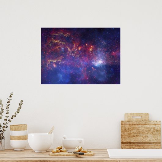 Bright Glowing Galaxy in Outer Space Poster (Küche)