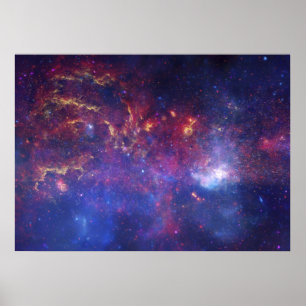 Bright Glowing Galaxy in Outer Space Poster