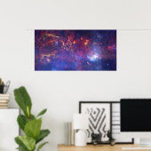 Bright Glowing Galaxy in Outer Space Poster (Heimbüro)