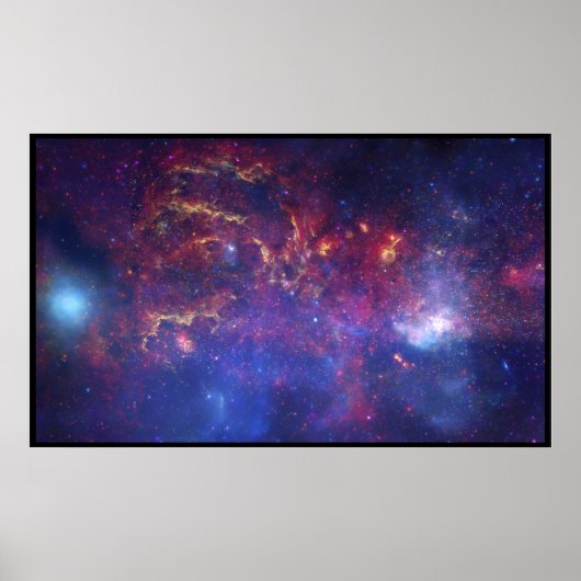 Bright Glowing Galaxy in Outer Space Poster (Vorne)