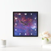 Bright Glowing Galaxy in Outer Space Quadratische Wanduhr (Zuhause)