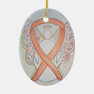 Bright Gold Awareness Ribbon Engel Ornament