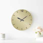Bright Gold Diamondplate Pattern Große Wanduhr (Zuhause)