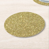 Bright Gold Glitter Sparkles Runder Pappuntersetzer (Angewinkelt)