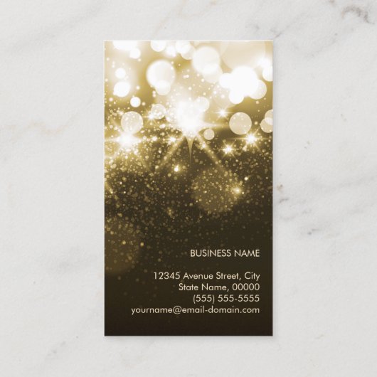 Bright Gold Glitzer Sparkle Bokeh Visitenkarte (Rückseite)