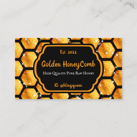 Bright Gold Pureraw Farm Glitz Honeycomb Visitenkarte (Vorderseite)