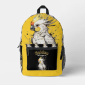 Bright Grace | Cockatiel Watercolor Art Bedruckter Rucksack (Vorderseite)
