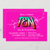 Bright Graffiti 10 Einladung (Vorne/Hinten)