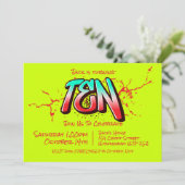 Bright Graffiti 10 Einladung (Stehend Vorderseite)