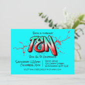 Bright Graffiti 10 Einladung (Stehend Vorderseite)